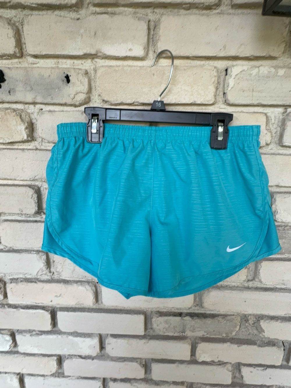 Nike Teal Athletic Shorts with front Swoosh
